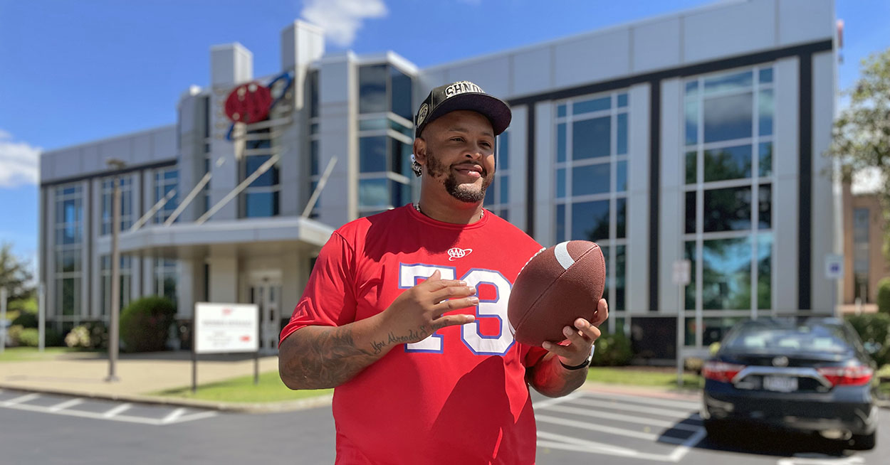 Dion Dawkins at AAA Headquarters