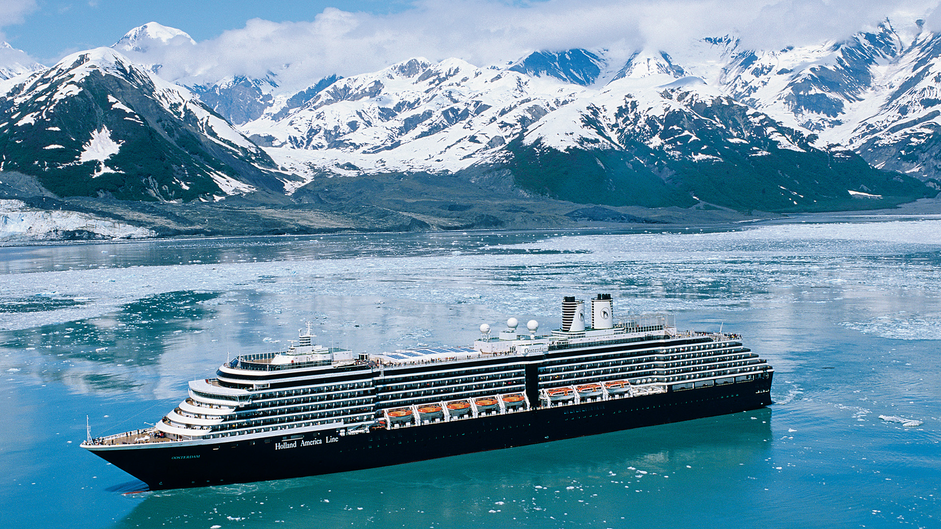 Holland America Ship cruising in Alaska waters